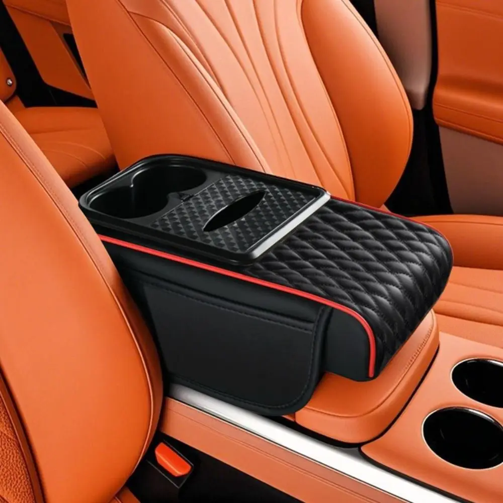 

Portable Center Console Armrest Cushion PU Leather Multifunctional Car Armrest Pillow Height Increasing