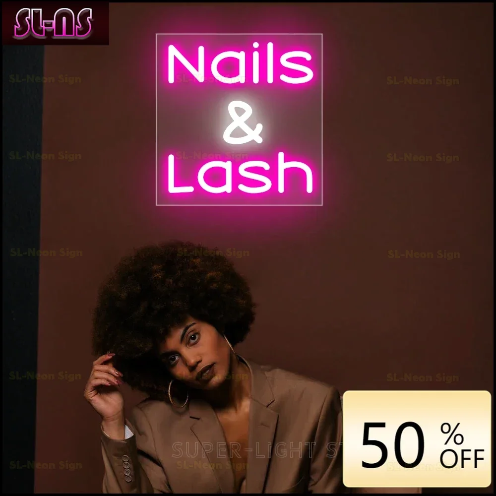 

Neon Lash Nails Sign Custom LED Beauty Salon Room Neon Light Wall Decor Hair Nail Room Studio Lashes Decoration