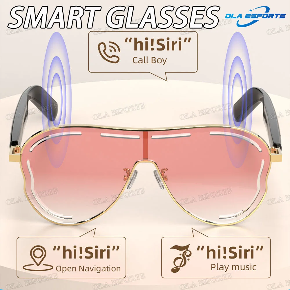 

Умные Bluetooth-очки для мужчин и женщин 2025 года с защитой от ультрафиолета, градиентными линзами, беспроводные аудиоочки для музыки и громкой связи