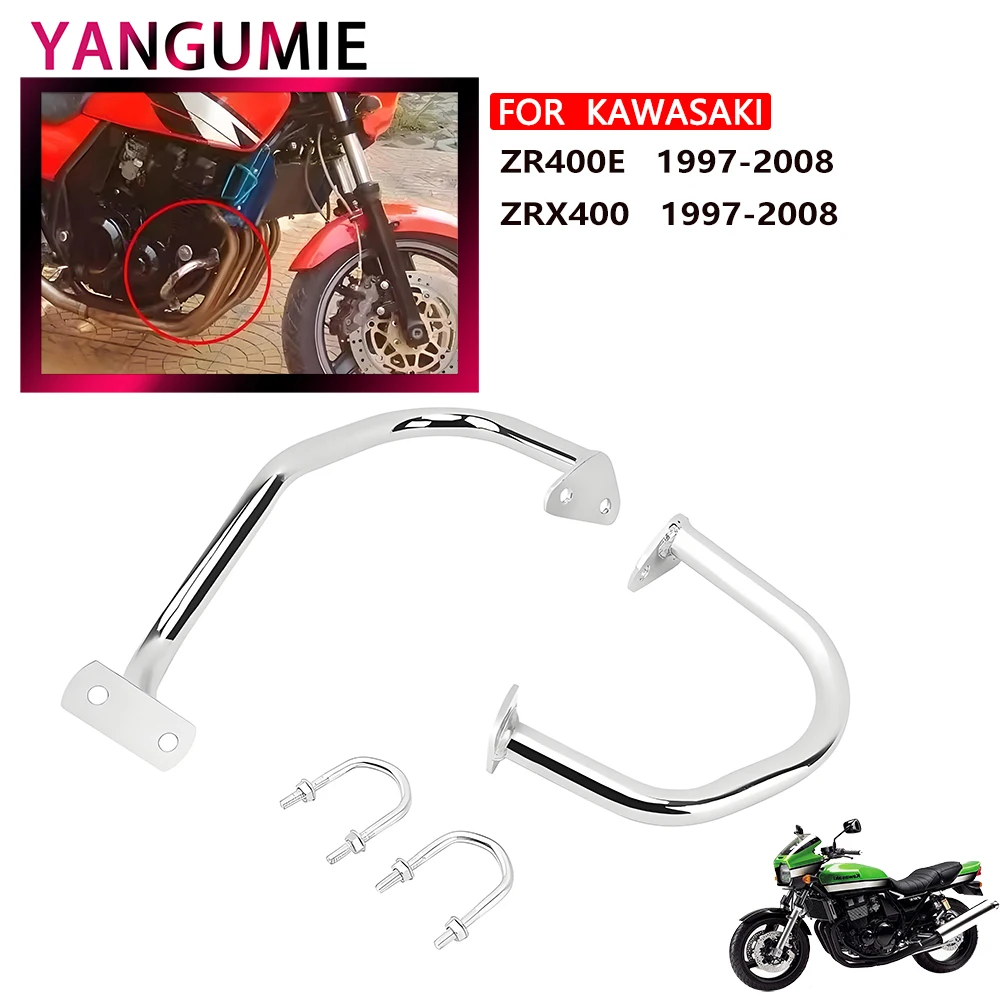 

Для Kawasaki ZRX400 ZR400E 1997-2018 мотоциклетная хромированная рамка для защиты от падения на шоссе, защита двигателя, посадка 2017 2016
