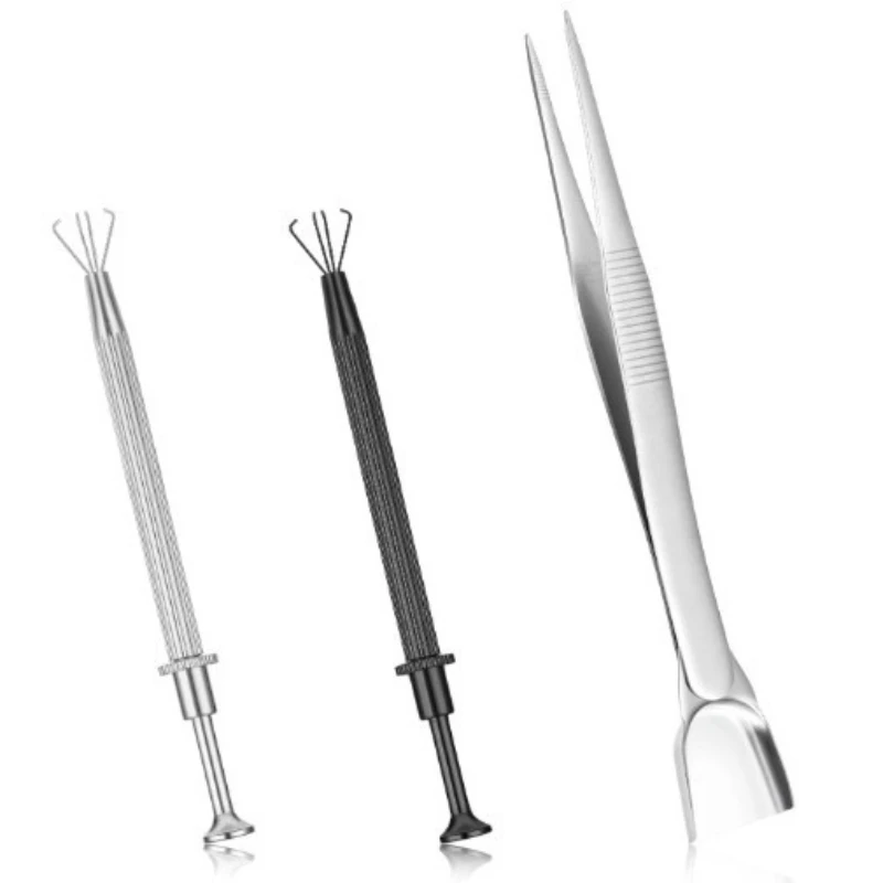 Stainless Steel Tweezers With Shovel Multifunctional Gem Diamond Bead Clip Jeweler DIY Making Repair Jewelry Craft Hand Tools