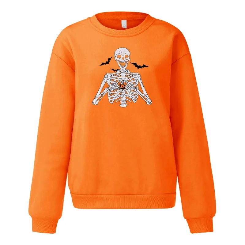 Top da donna Halloween divertente stampa girocollo pullover New Fashion autunno Street maglione a maniche lunghe per le donne vestiti Casual