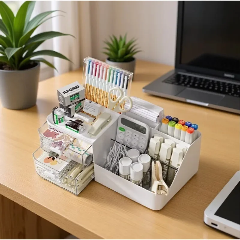 Simple desktop storage box - multi-functional home coffee table, office small items, skincare products, stationery organizer box