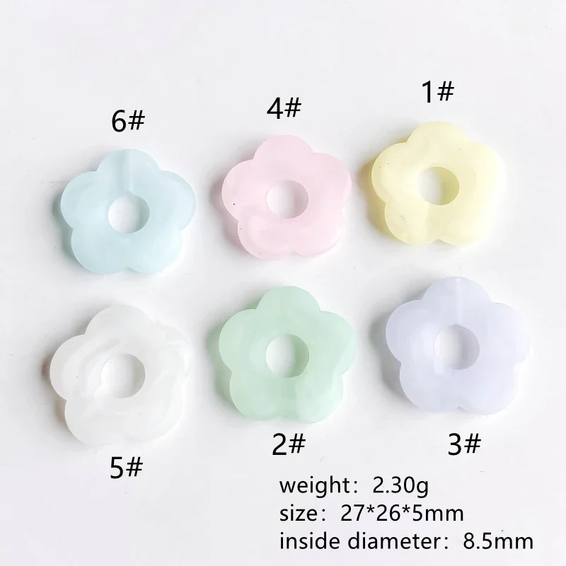 Acrylic Resin Plastic Plum Flower Beads Pendant Bracelet Earring Accessories Supplies for Jewelry Making Diy Handmade 10pcs