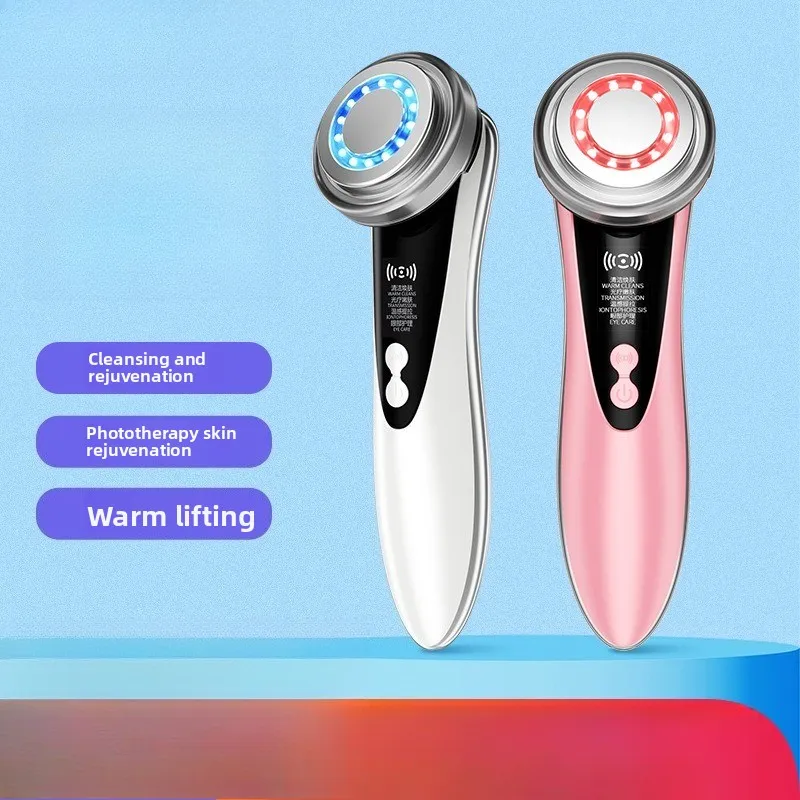 Introdutor casero Introdutor de belleza portátil Rejuvenecimiento facial Masaje con luz de color facial para mejorar la América Latina Blanco