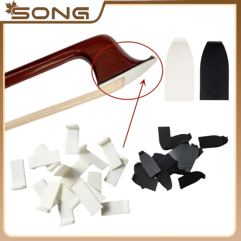 Violin Bow Tips Fiddle Bow Plastic Cello Bow Bone Tips Viola Accessories Black white Double Bass Replacement Bow