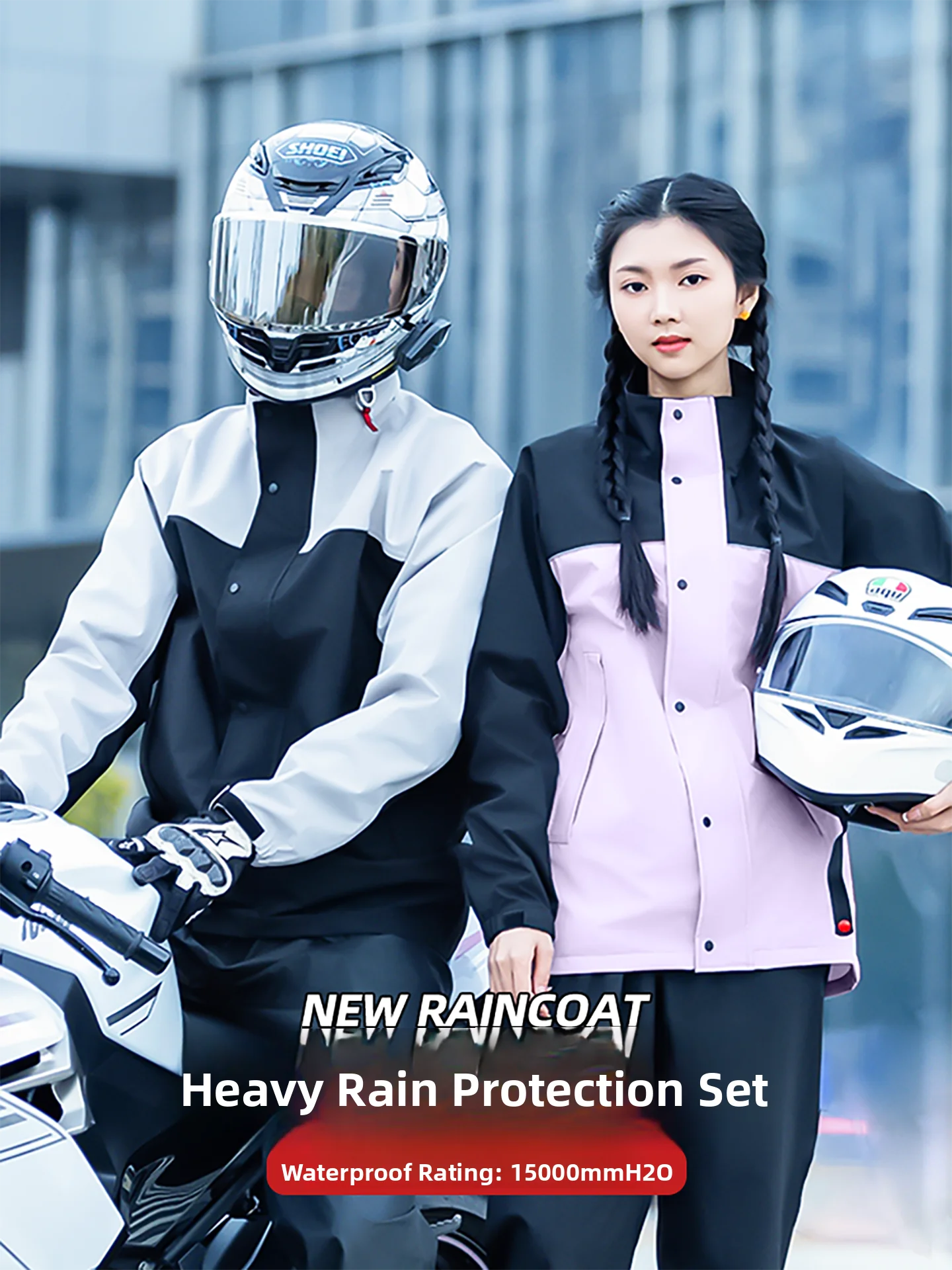 Men's Motorcycle Riding Raincoat And Rain Pants Set Full Body Waterproof Outdoor Wearable Adult Separate very Rider Special