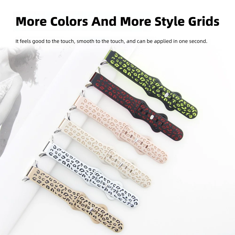 Silicone Wristband For Xiaomi Band 8Pro/Redmi Band 4 Leopard Print Quick Release Waterproof Adjustable Sport Smart Watch Strap