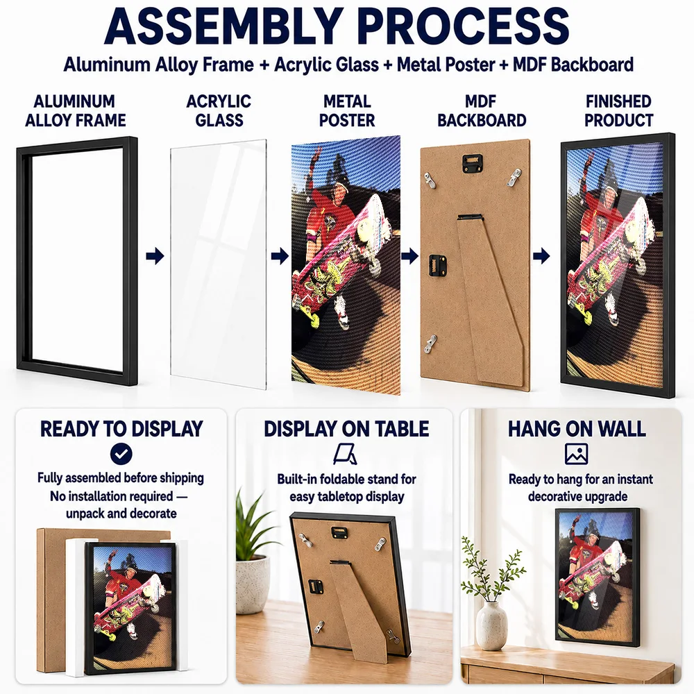 Tony Hawk Skateboard Framed Aluminum Metal Poster Customized Victory Tribute Wall Art For Action Sport Collectors Decorating Gym - view 2
