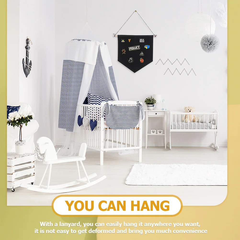 

4pcs Badge Organizer Display Solid Color Hanging For Holder Wall Banner Decor Pin Storage Wall Hanging Decorative Pin Banner