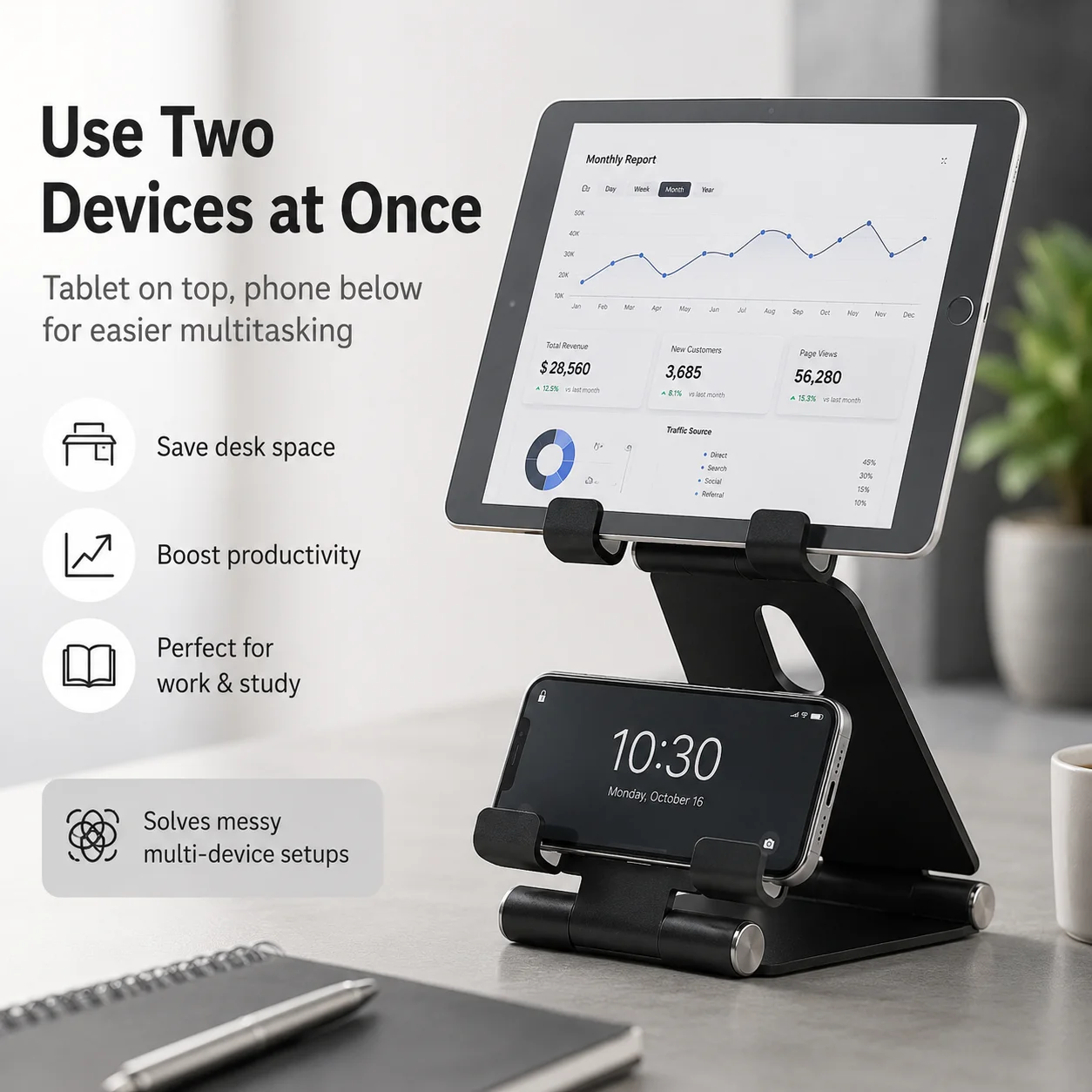 Verstelbare 2-in-1 tablet- en - Home Office Call Center recensie en prijs