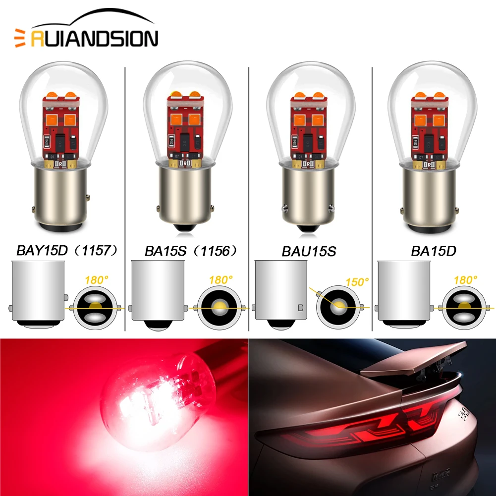 

2Pcs LED Signal Light Car Accessory 1156 BA15D 1157 BAU15S Lamps Truck SUV Warning Brake Reverse Bulb 9-30V White Red For TOYOTA