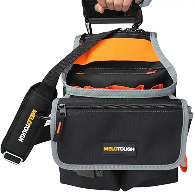 Melotough Electrician Tool Pouch with Waist Belt - Durable Multifunctional Medium Pouch Bag for Tool Organization and Storage