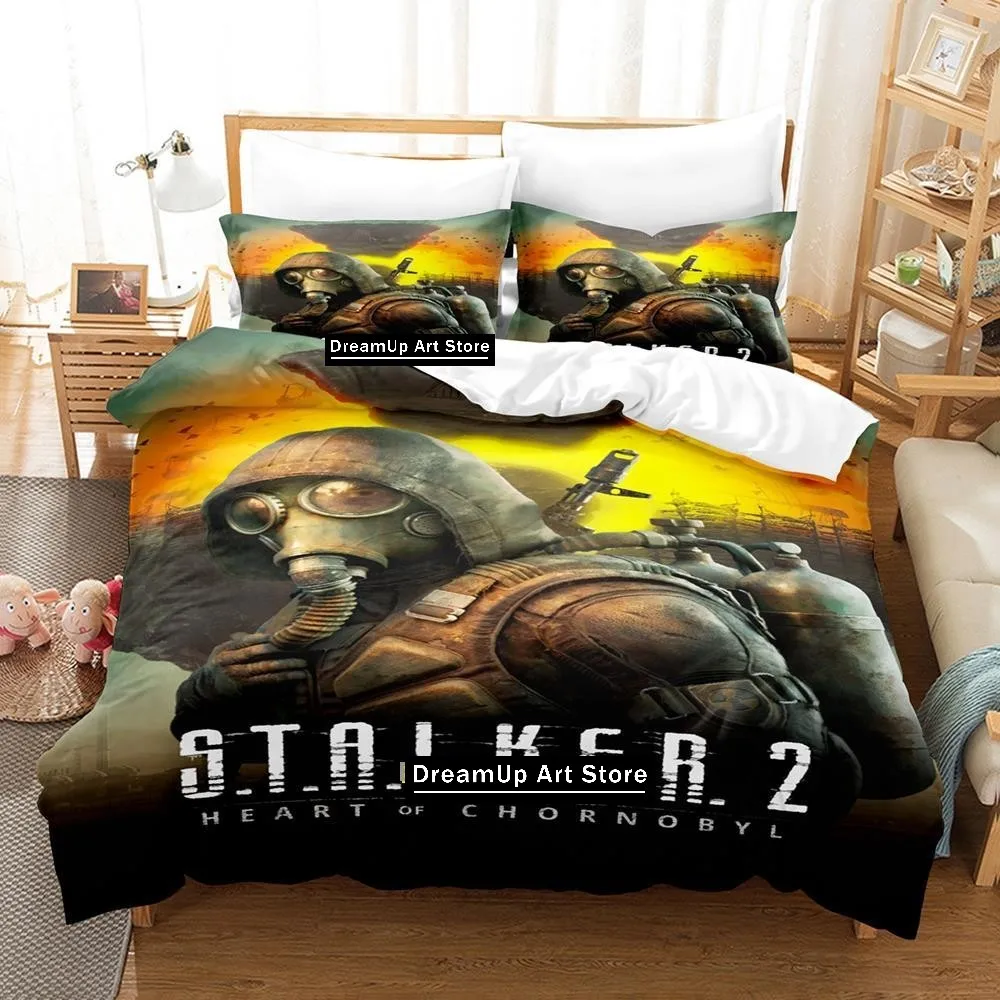 Game S.T.A.L.K.E.R. 2 Heart of Chernobyl BBedding Set Boys Girls Twin Queen Full Size Duvet Cover Pillowcase Bed Adult Bedroom