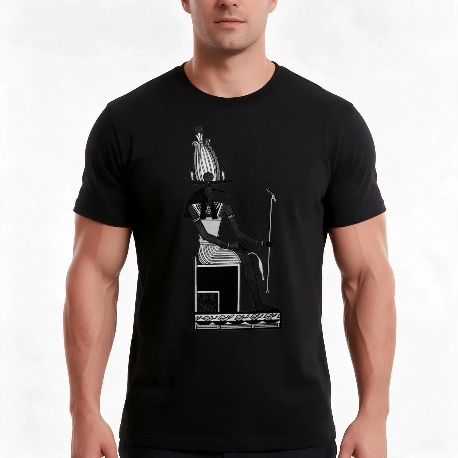 THOTH - Scribe of God T-Shirt, Summer Casual Cotton Tee, Oversized Streetwear Tops, Vintage Graphic Print, Unisex Men Women
