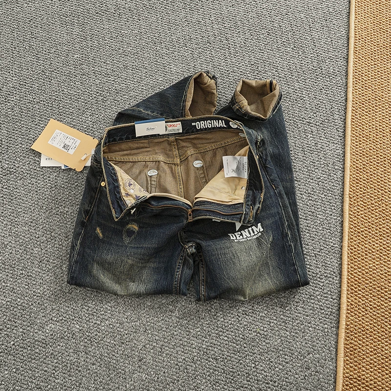 

High Oz Denim Men's Vintage Jeans Straight Leg Cone ape Long Pants Faionable Urban Sle All Seasons Universal