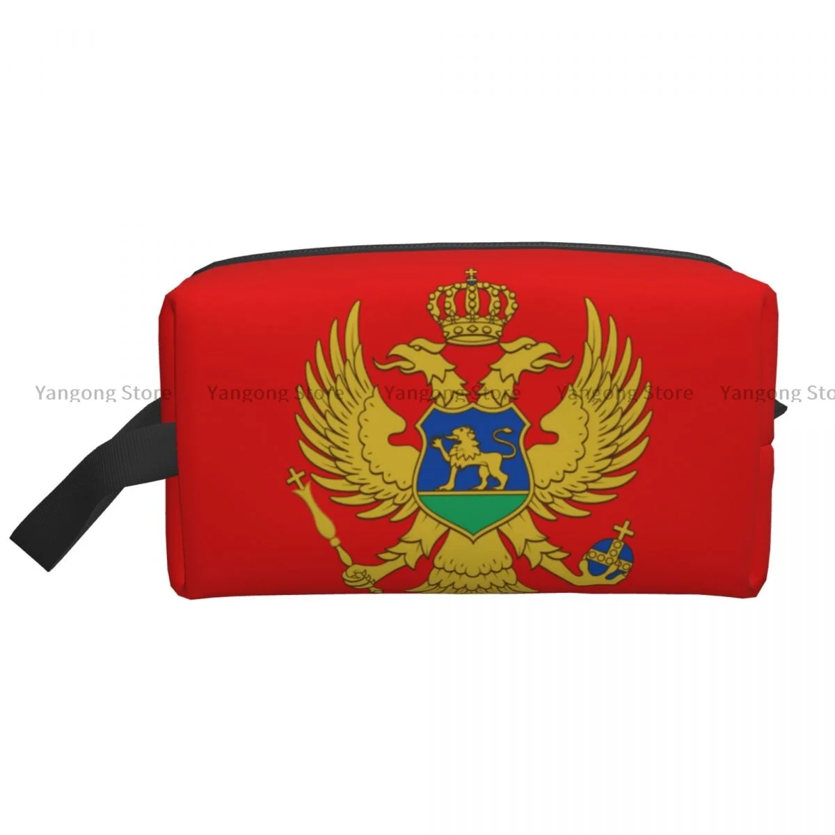 Travel Cosmetic Bag Zipper Wash Toiletry Bag Montenegro Flag Makeup Organizer Portable Storage Pouch