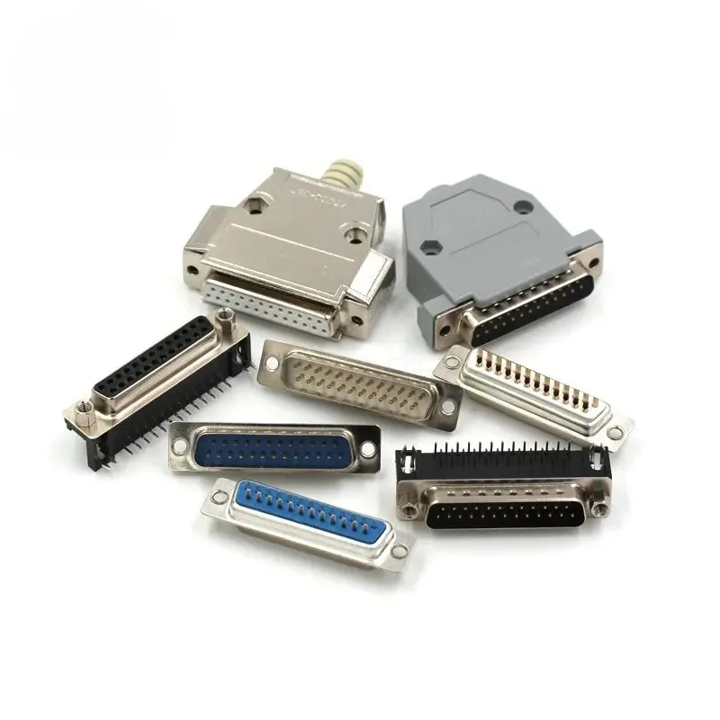 DB25 Series 25Pin Parallel Serial Port Female Male Wire Solder Connector Socket Plug VGA Adapter Plastic Metal Shell Cover