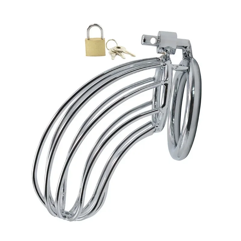 Cock Cage Sex Toys for Men Lockable Stainless Steel Penis Cock Ring Sleeve Lock Male Chastity Device Chastity Belt