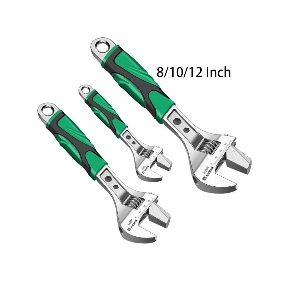 8/10/12 Inch Adjustable Wrench Set, Multifunctional Universal Spanner, Labor-Saving Locking Design, Auto Maintenance & Household