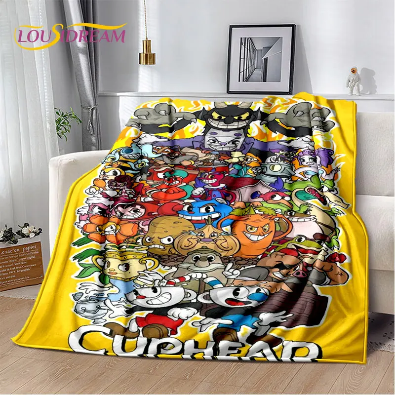 Cuphead and Mugman,Game Gamer Soft Plush Blanket,Flannel Blanket Throw Blanket for Living Room Bedroom Bed Sofa Picnic Cover Kid