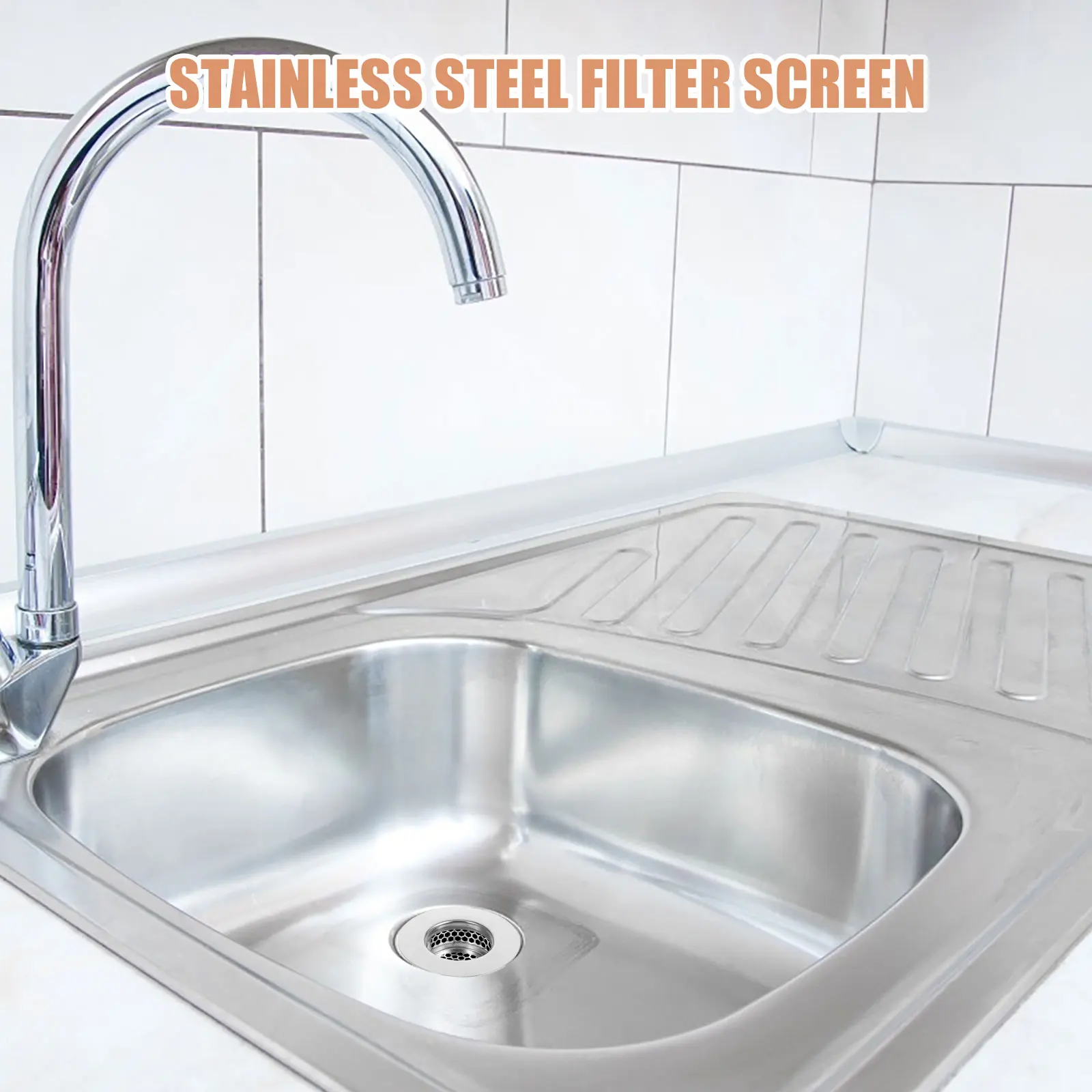 

2pcs Stainless Steel Sink Strainer 304 Mesh Filter For Kitchen Bathroom Bathtub Drain Hair Catcher Anti-Clogging Drain Protector