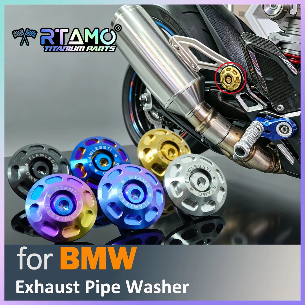 RTAMO Gr5 Titanium Washer Exhaust Pipe Washer Decoration Gasket Fit for BMW S1000RR/S1000R/R1250GS/F850GS/M1000RR/M1000R