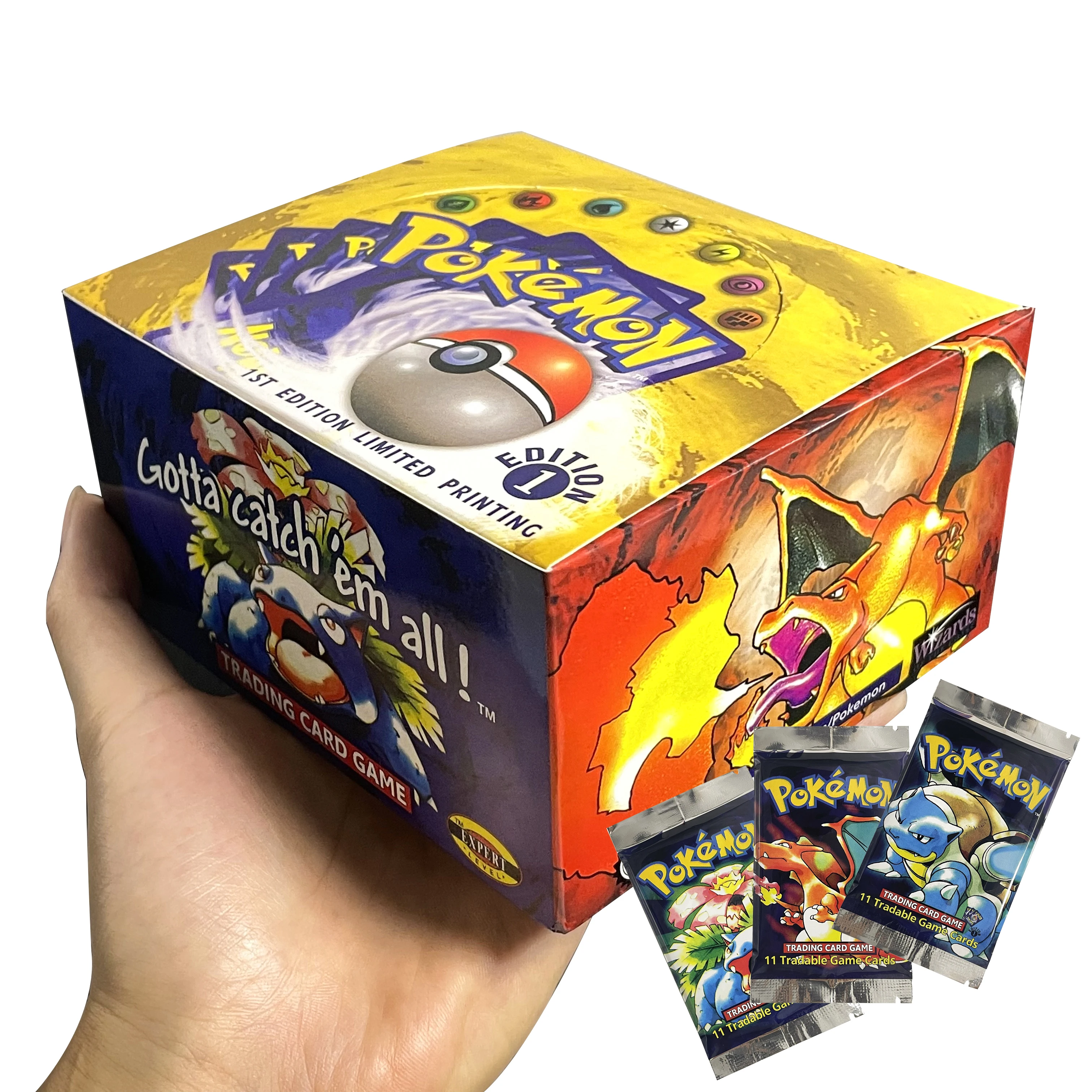 

Unlimited BOOSTER Pack Базовый набор карт Pokemon CHARIZARD/BLASTOISE/VENUSAUR Wotc Запечатанные заводские карты для настольных игр PKM для детей