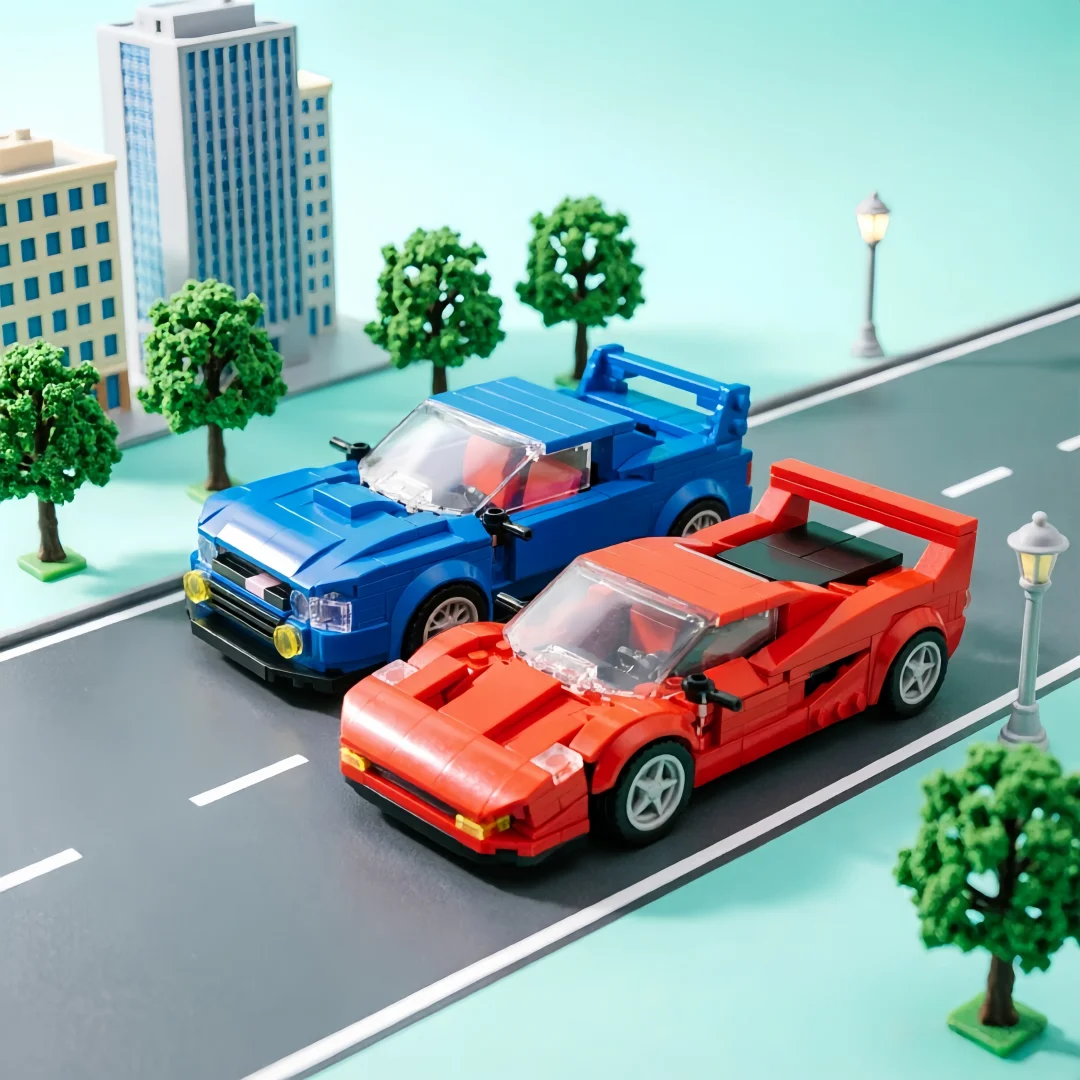 Sports Racing Car Building Blocks Toy–Home/Desk Decor,Boys‘ Favorite Vehicle,Educational Birthday Christmas Gift,Puzzle Assembly