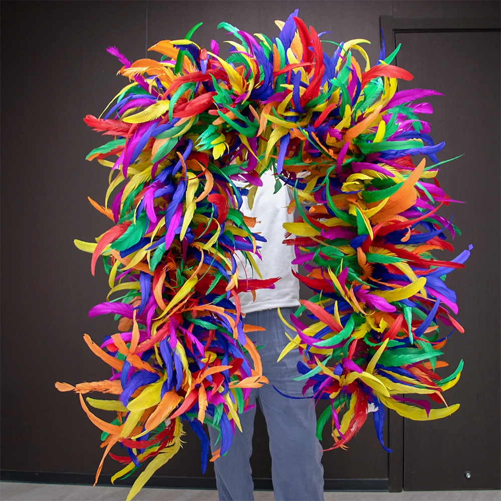 

New chicken feather strips, purple-tipped feather strips, multi-color options, clothing accessories, stage runway scarves