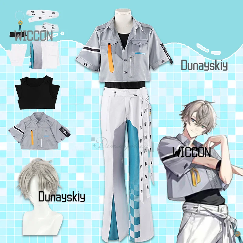 

Костюм для косплея Kaida Haru, парик NIJISANJI Virtual YouTuber для мужчин и женщин, короткая куртка с длинным поясом, карнавальный костюм на Хэллоуин