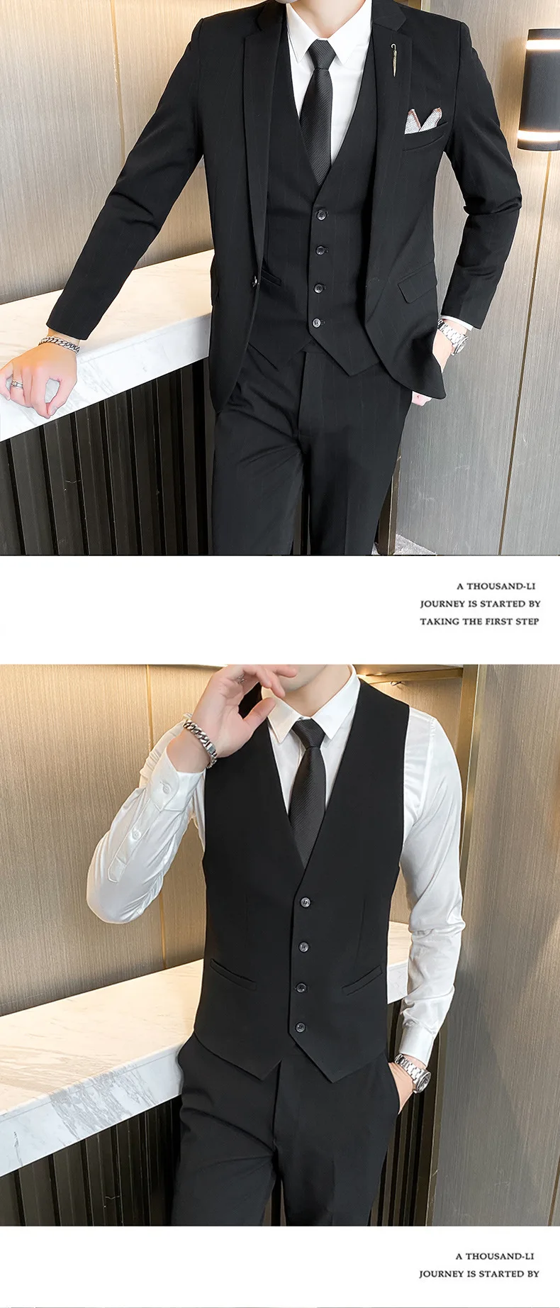 

XW462Suit for men business casual three-piece suit formal suit Korean style slim groom best man wedding dress