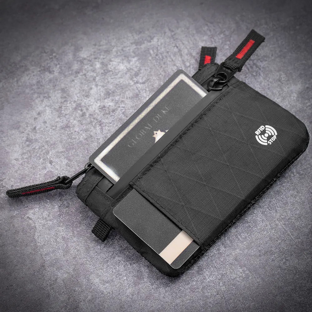 RFID-Diebstahlschutz-Kartenhalter, Ausweis- und Reisepass-Organizer, Multifunktionales Schlüsseletui, Geldbörse, Schlüsselband-Halstasche – Detail 5