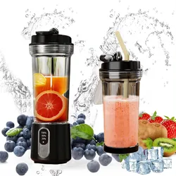 Portable Blender Electric Fruit Mixer for Shakes Smoothies 4000mAh USB Rechargeable 18oz Juicer Cup with Extended Cyclone