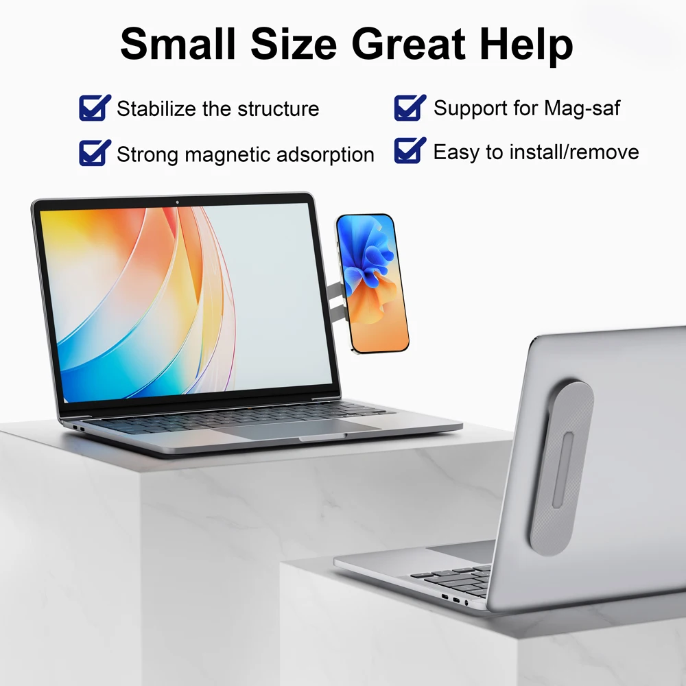 Magnetic Folding Holder Mobile Phone Stand Extension Multi Screen Adjustable Laptop Side Mount Connect Tablet Bracket for iPhone