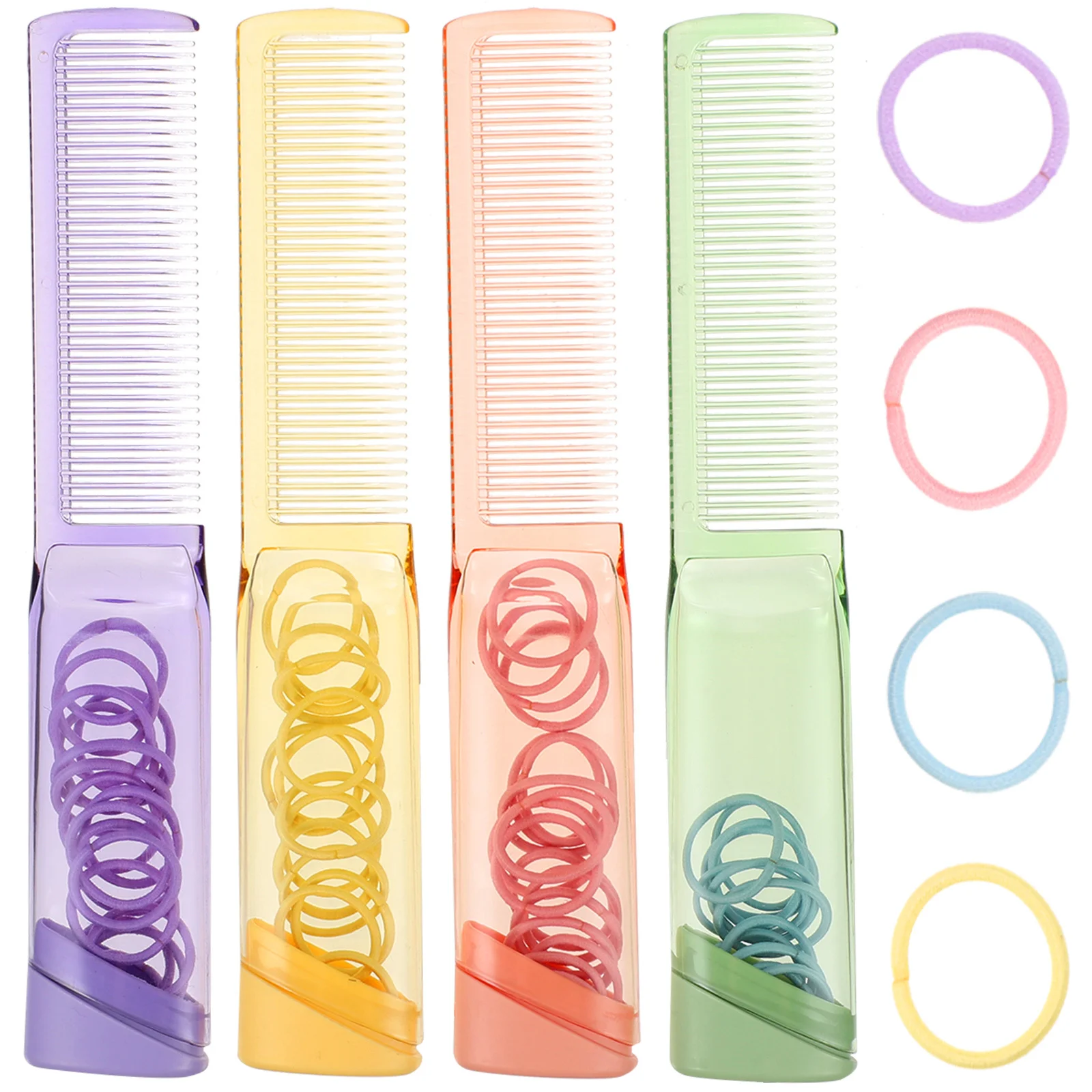 4 قطع مشط تصفيف الشعر المحمول لتدليك فروة الرأس مع تخزين مدمج للنساء والرجال العناية اليومية المضادة للكهرباء الساكنة طويلة #6