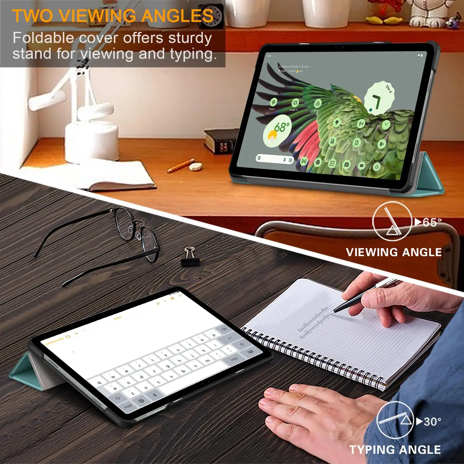 حافظة لهاتف Google Pixel 2023 مقاس 11 بوصة، حافظة حماية للكمبيوتر اللوحي، محمولة، حامل، غلاف حماية شامل،