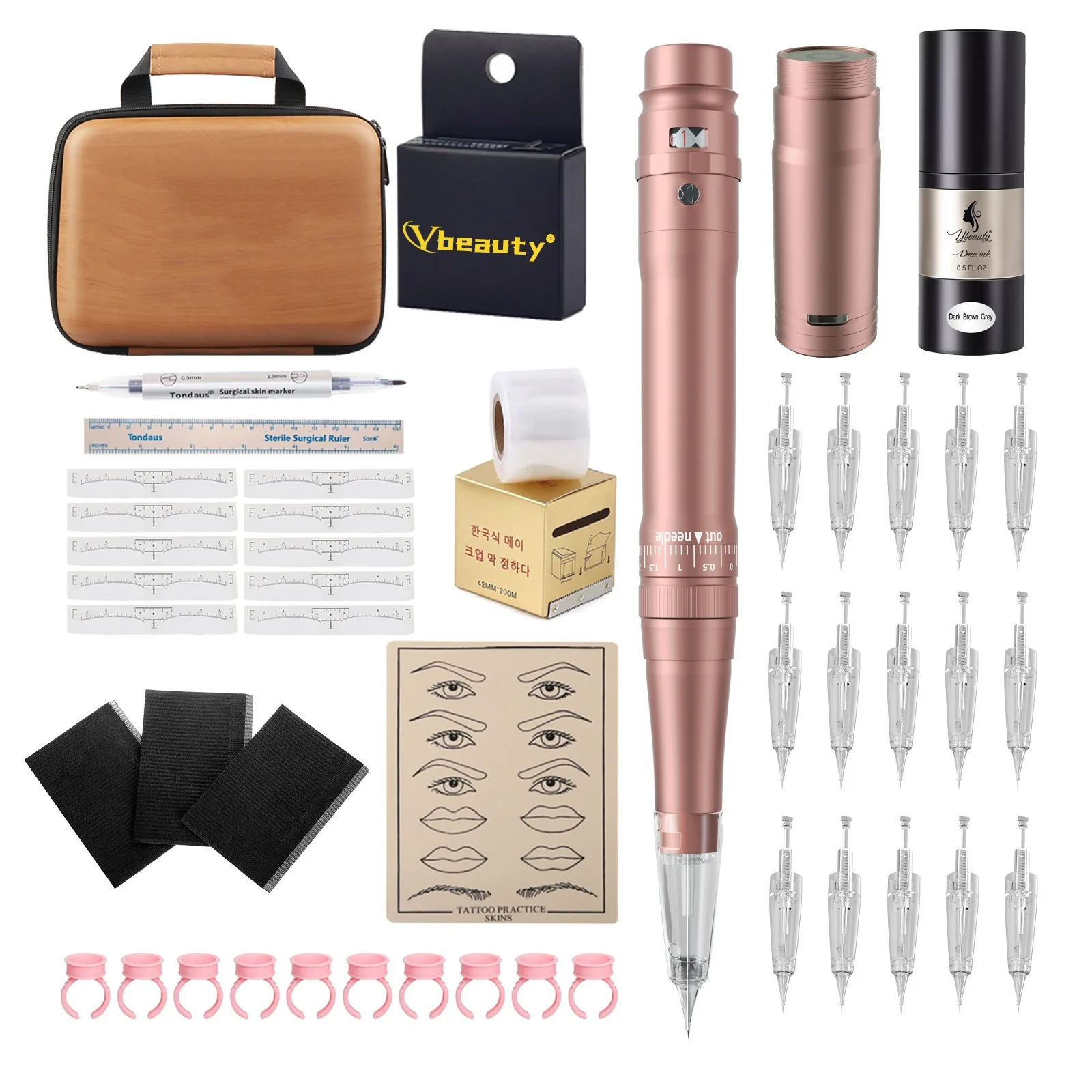 Sem fio Permanente Maquiagem Machine Set, Microshading Needlesses, Sobrancelha Kit, Tatuagem