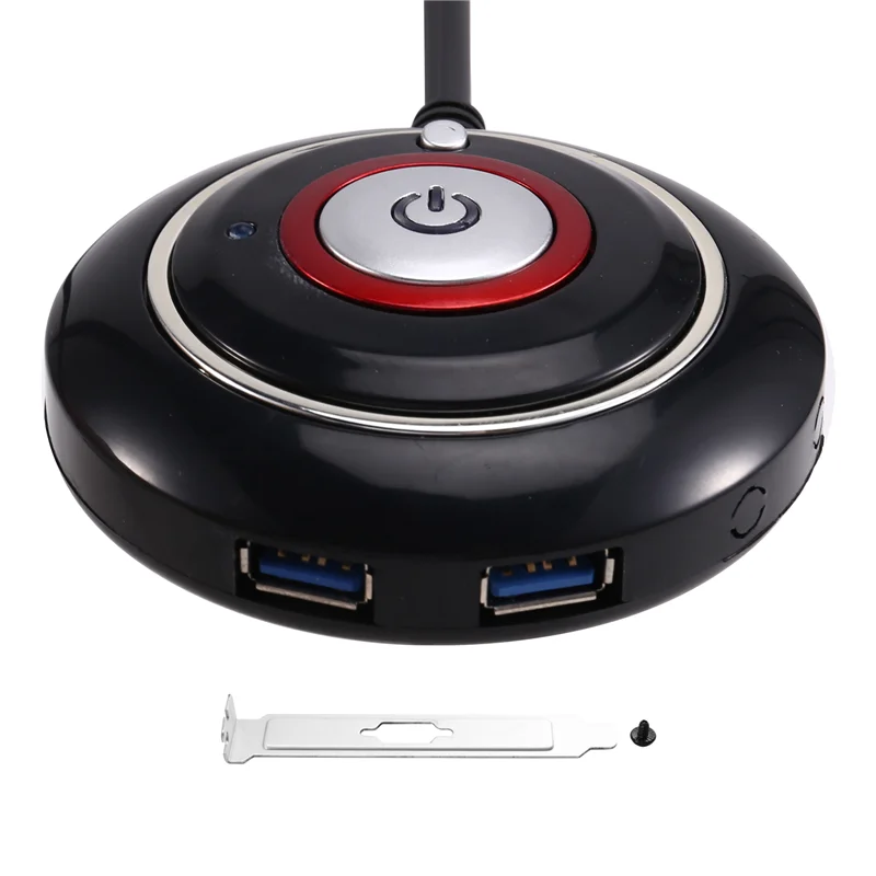 AAAEL-Computer Desktop Switch Button With Dual USB Port PC Motherboard External Power Button