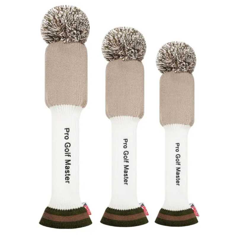 

Golf Club Head Covers 3pcs Knit Headcover Club Head Covers Long Neck Golf Head Covers For Golf Enthusiasts Family Friends