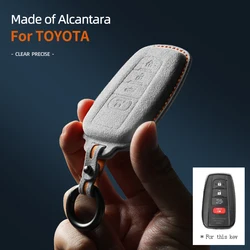 Alcantara For Toyota RAV 4 XA50 Camry Corolla Suede Car Key Case Shell Remote Cover Keychain Protector Auto Accessories