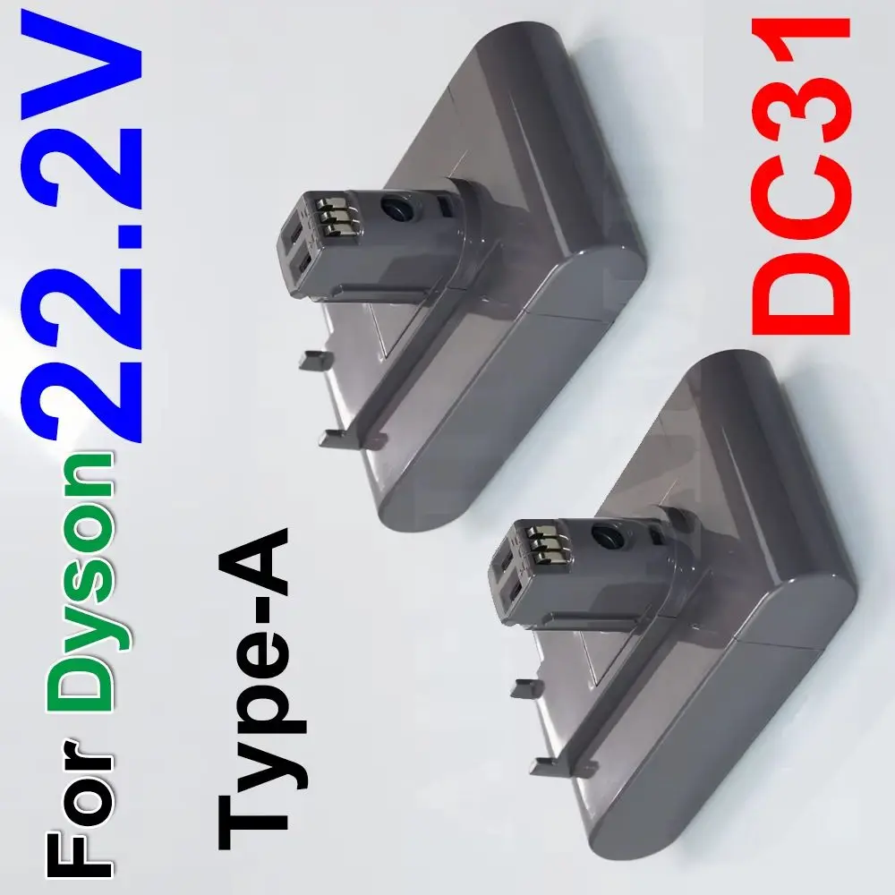 New 22.2V 6000mAh Li-ion Vacuum Battery (Type A only) for Dyson DC35, DC45 DC31, DC34, DC44, DC31 Animal DC35 Animal & 6Ah