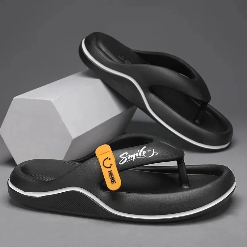 

Men's Platform Flip Flops Summer Soft Sole EVA Slippers for Men Outdoor Casual Beach Shoes Home Non-slip Bathroom Slides Shoes