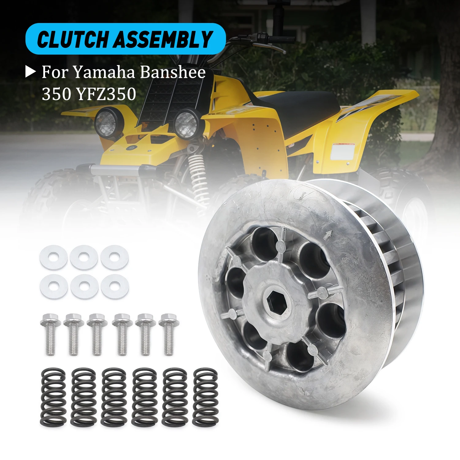 

Motorcycle For Yamaha Banshee 350 YFZ350 1987-2004 2005 2006 Limited Special Edition Clutch Kit Center Hub Pressure Plate