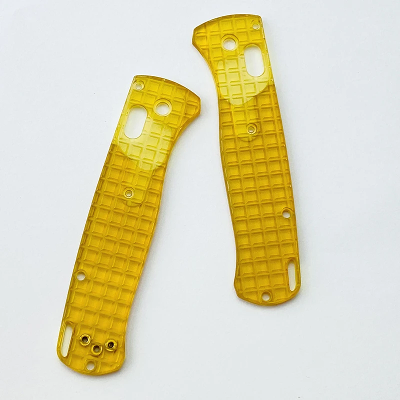 1 Pair Folding Knife BM 535 Modification Accessories Custom Amber PEI Materia Grip Handle Scales For Genuine BM Bugout 535