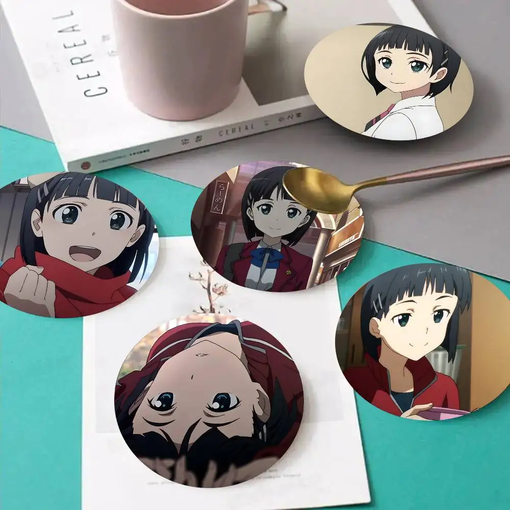 1pc Suguha Kirigaya Sword Art Online Wooden Coaster Colour Printing Cup Mat Home Desk Decoration Gifts