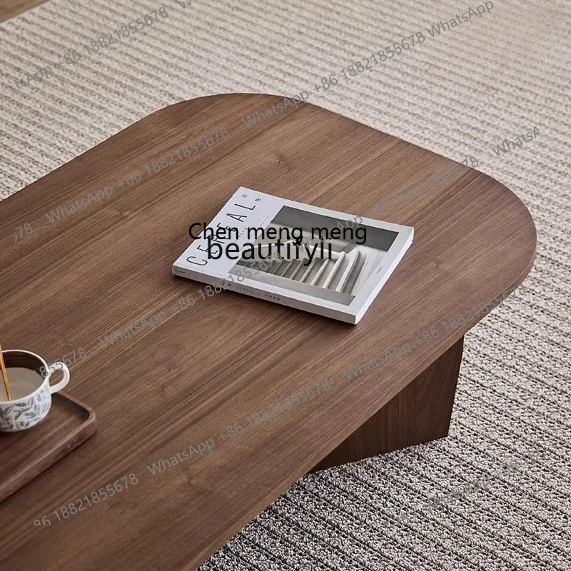 CC182Black walnut coffee table Nordic all solid wood edge table, living room home, square small table R