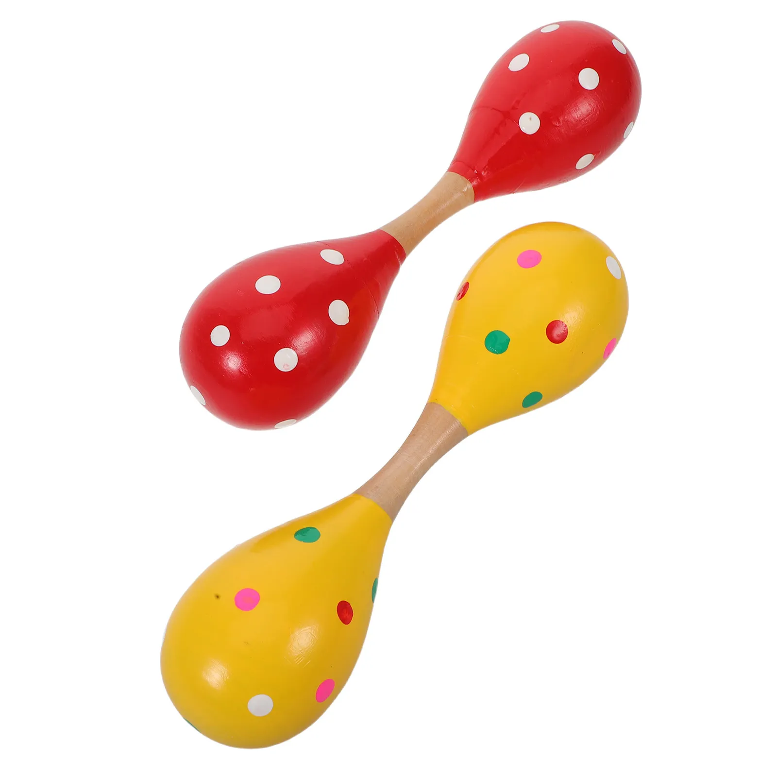 

2 шт. Деревянные музыкальные маракасы с двумя головками для раннего развития, удобные для малышей, для тренировки ритма, ручные инструменты-шейкеры