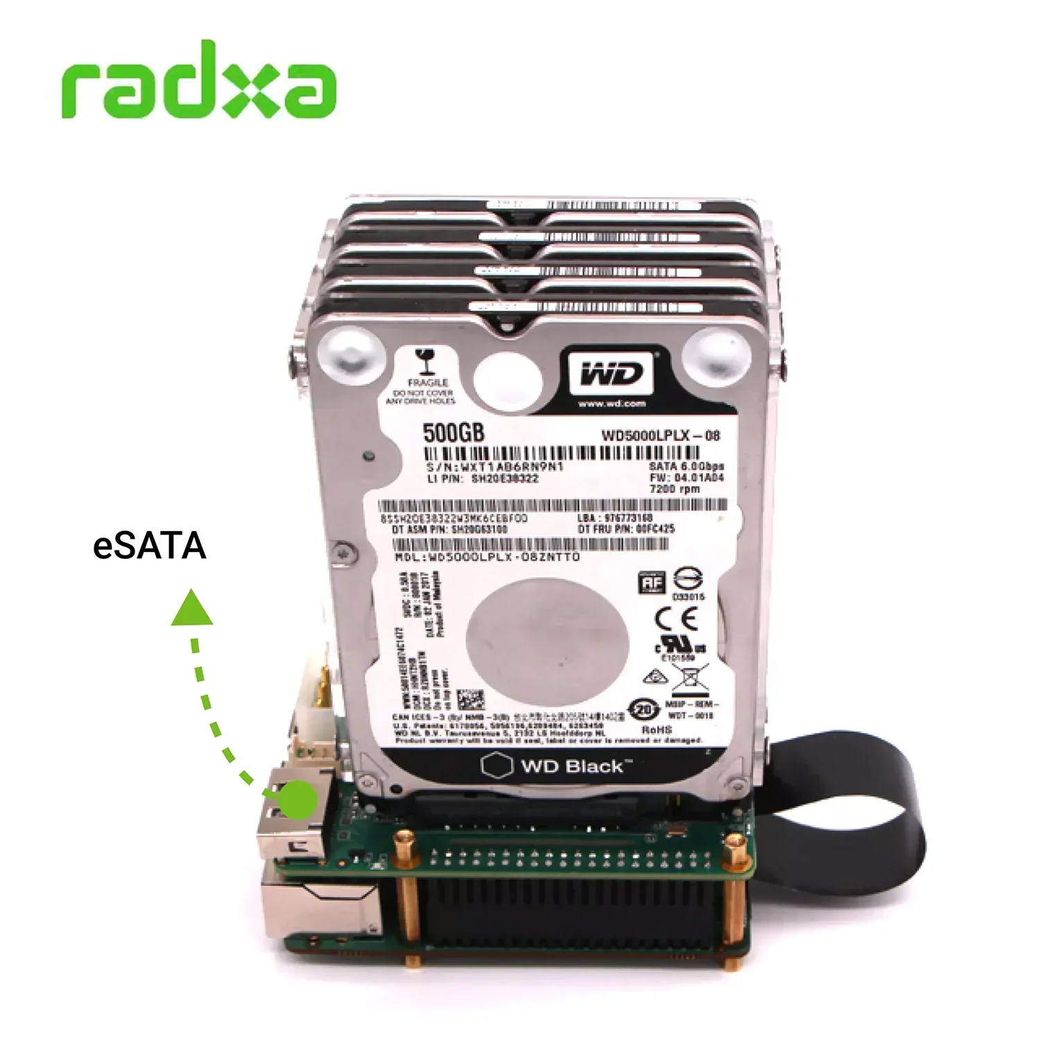 Imagem -05 - Chapéu Penta Sata para Raspberry pi e Rock Series Rock 5c5a4 A+3a3c