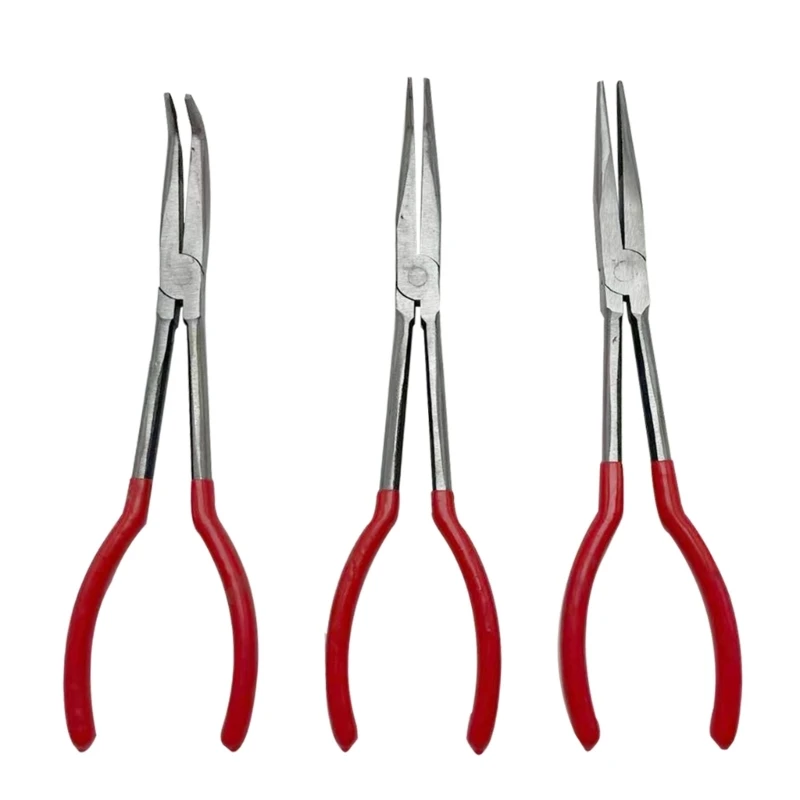 

Crucible Tong Clamp 11inch 45°/90°/Flat Mouth Pliers for Jewelry-Casting Silicone Melting Straight/Bent Tip Plier